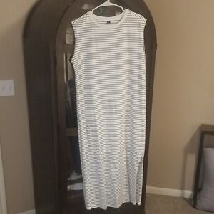 Old Navy Black and White Striped Maxi Dress